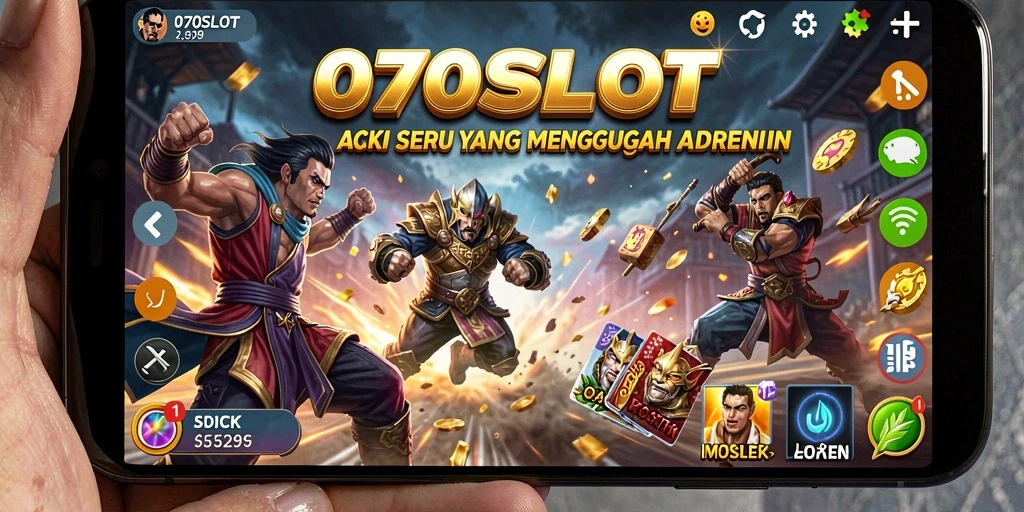 Tampilan aksi mendebarkan dari gameplay 070SLOT yang penuh warna.