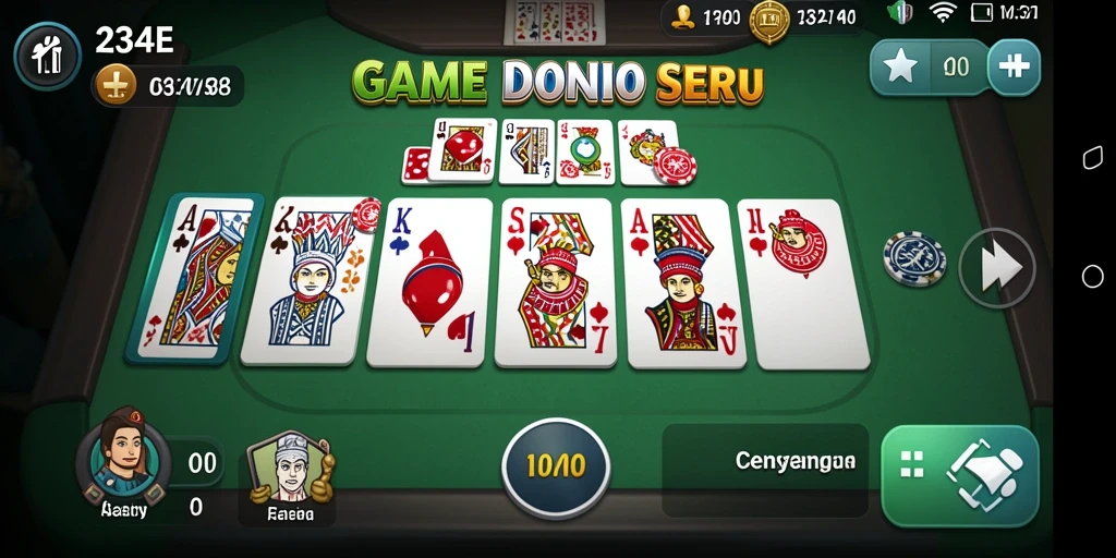 Screenshot gameplay Domino dengan grafis menarik dan fitur interaktif.