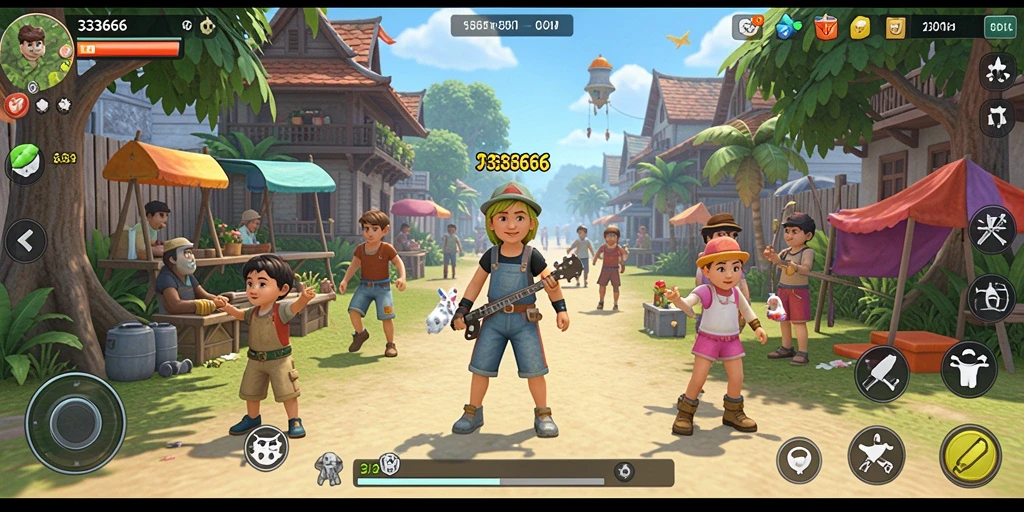 Tangkapan layar gameplay <strong>333666</strong> menunjukkan interaksi karakter yang mendetail.