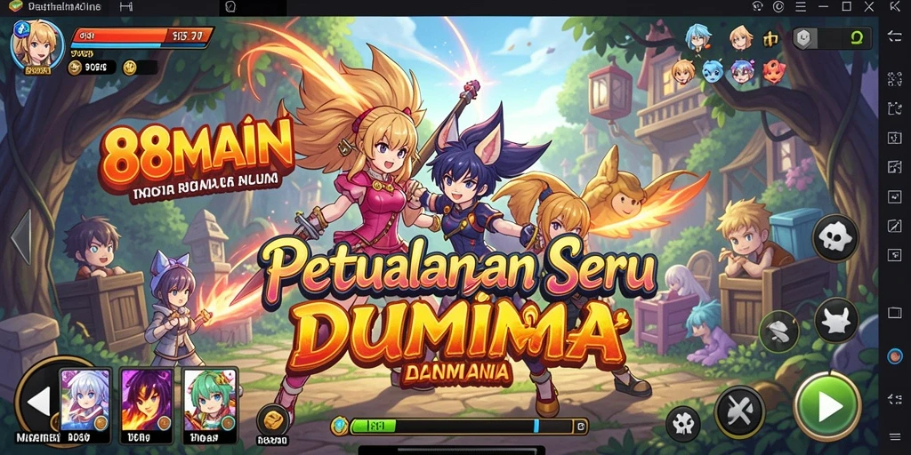 Screenshot 88MAIN menunjukkan aksi petualangan karakter Anime.
