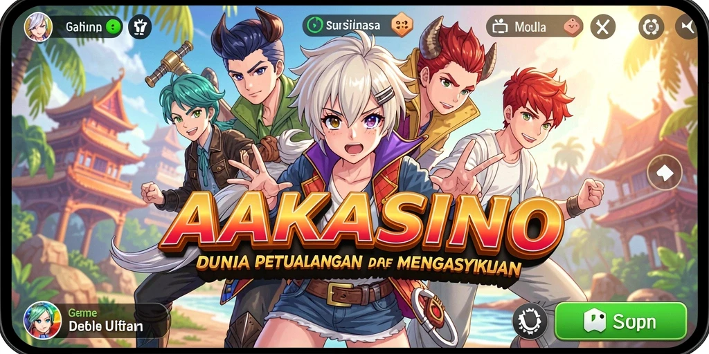 Gameplay AAKASINO yang menarik dengan karakter anime yang unik.