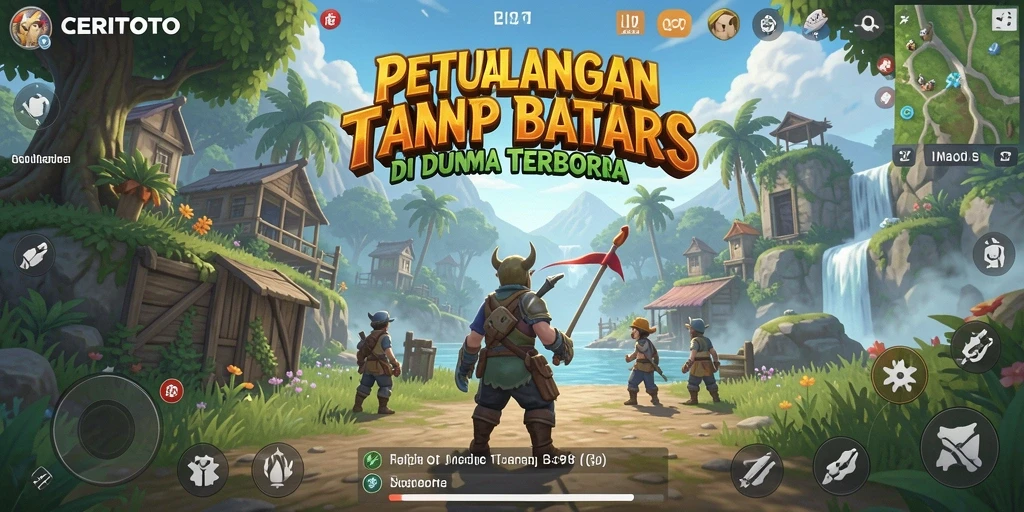Tampilan gameplay CERITOTO yang menakjubkan di dunia terbuka.