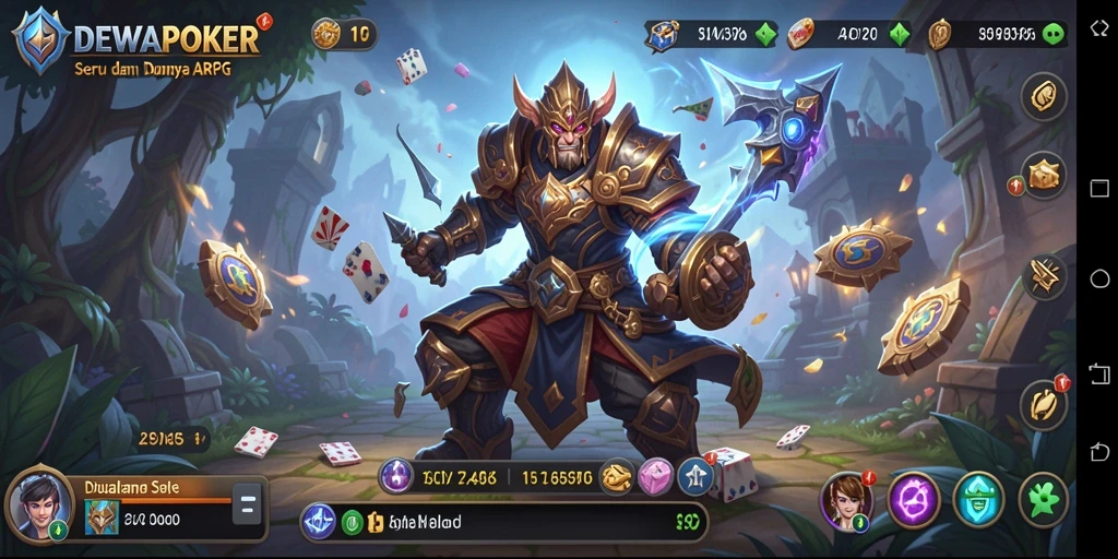 Tampilan gameplay DEWAPOKER menampilkan pertarungan epik dan grafis yang menawan.