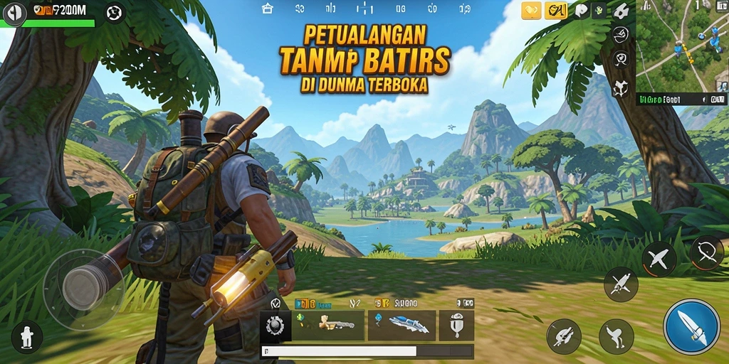 Tangkapan layar dari F200M menampilkan aksi eksplorasi yang seru di dunia terbuka.