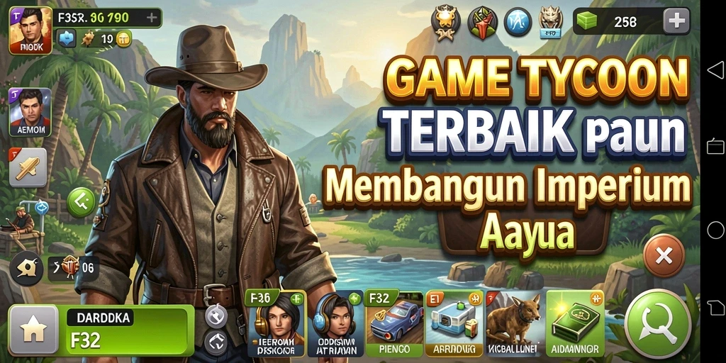 Tampilan layar utama F32 dengan gameplay aktif yang seru.
