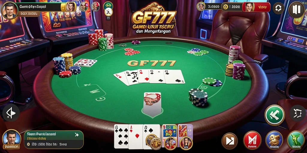 Screenshot menunjukkan gameplay seru dalam game poker GF777.