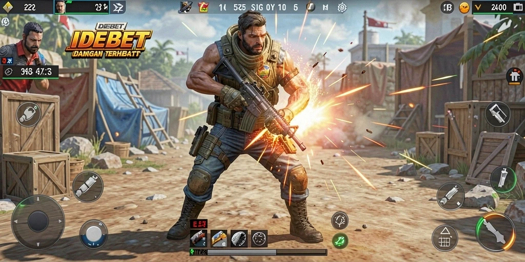 Gameplay epik dalam pertempuran Battle Royale IDEBET yang memukau.