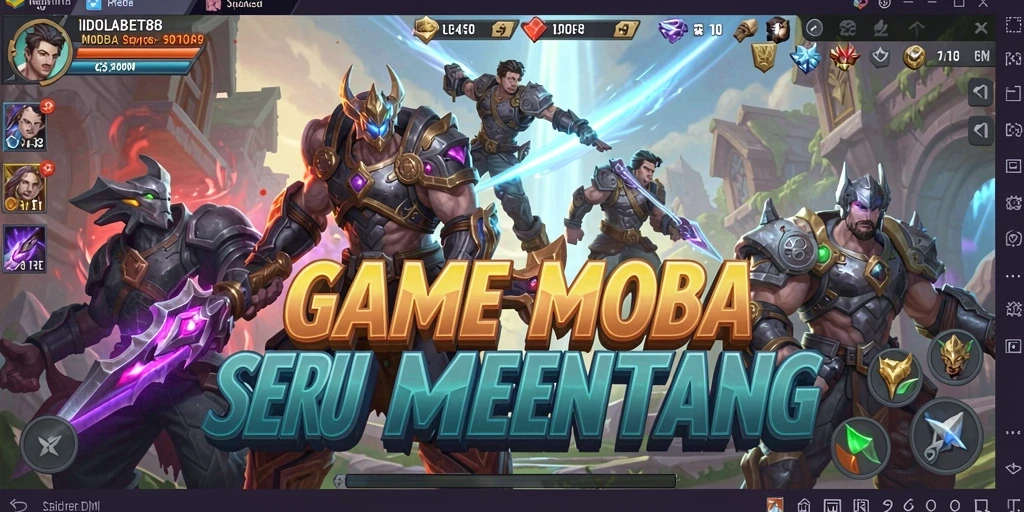 Tampilan gameplay seru dalam arena pertarungan MOBA.
