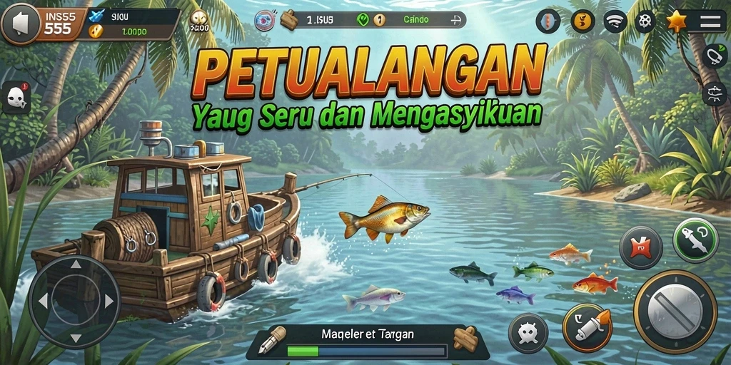 Gameplay menarik dalam INS55 dengan pengalaman menangkap ikan yang mendebarkan.