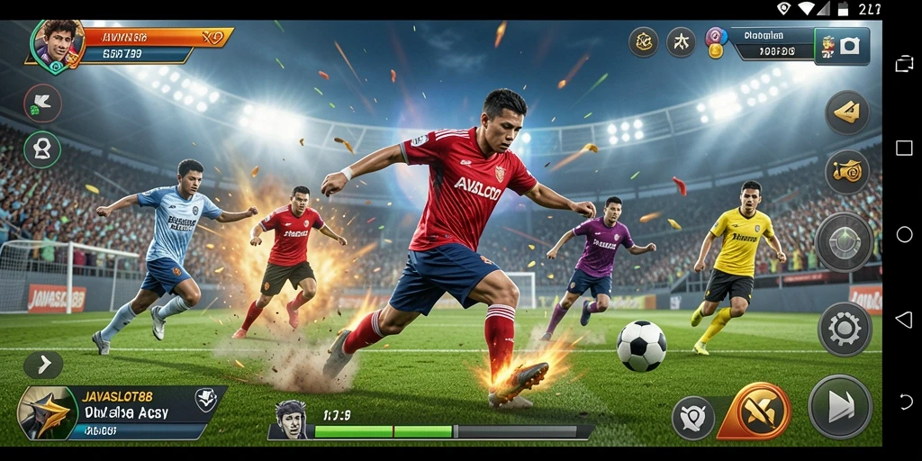 Screenshot gameplay <strong>JAVASLOT88</strong> menampilkan aksi pertandingan olahraga yang seru.