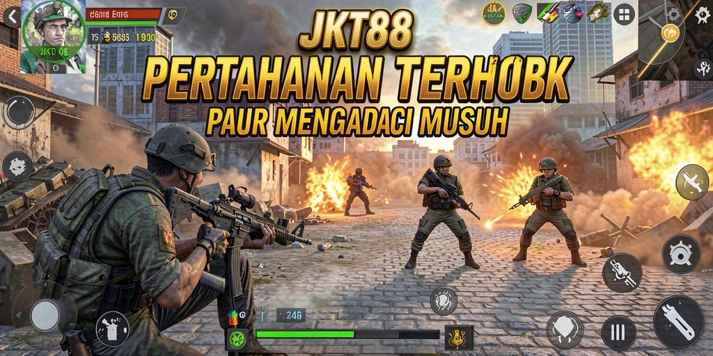 Tampilan screenshot JKT88 menampilkan aksi seru permainan Tower Defense.