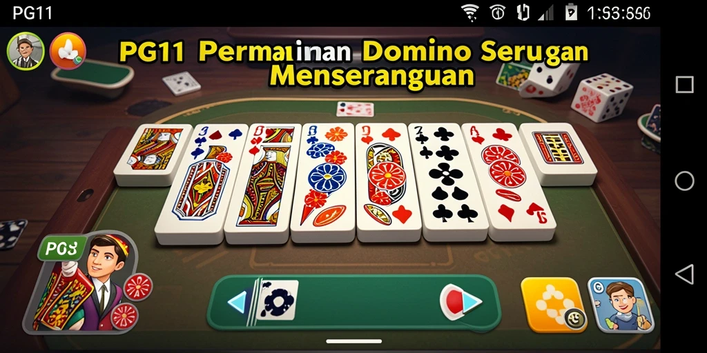 Screenshot utama PG11 menampilkan gameplay seru dalam permainan Domino.