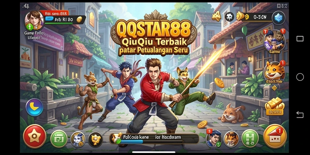 Screenshot utama QQSTAR88 menampilkan gameplay QiuQiu yang seru.