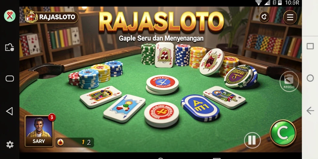 Screenshot RAJASLOTO menampilkan gameplay Gaple yang mengasyikkan.