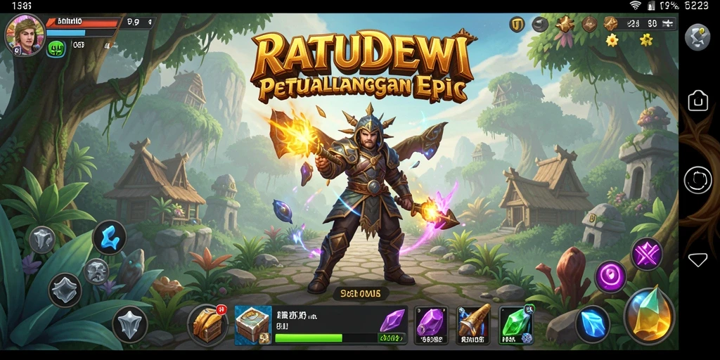 Tampilan gameplay epik di dunia fantasi RATUDEWI.