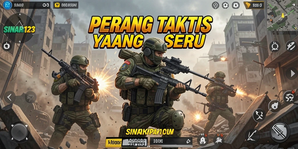 Screenshot gameplay SINAR123 menampilkan aksi tembak-menembak yang mendebarkan.