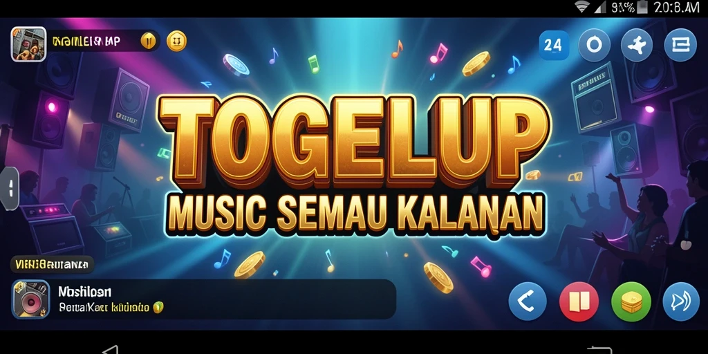 Tampilan utama TOGELUP menampilkan gameplay musik yang menarik.