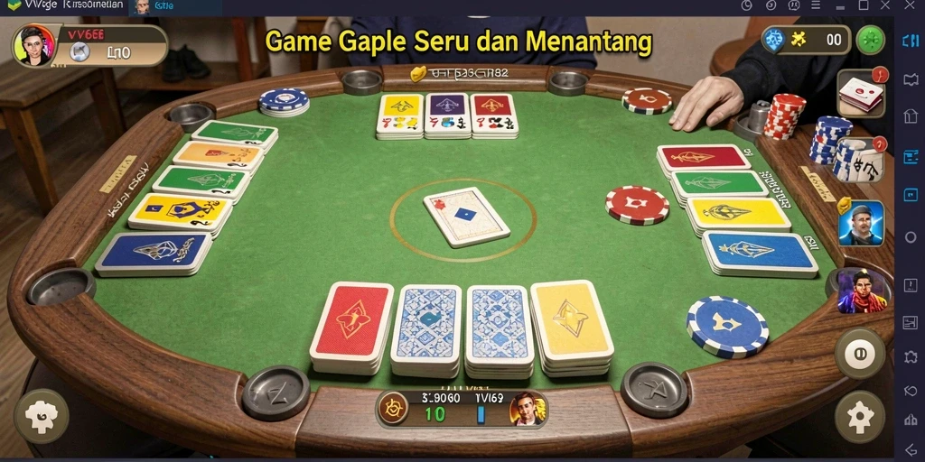 Tampilan gameplay Gaple yang menarik dan interaktif.